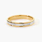 Alliance Or Bicolore Jaune / Blanc Tyssia - Alliances duo Unisex | Marc Orian