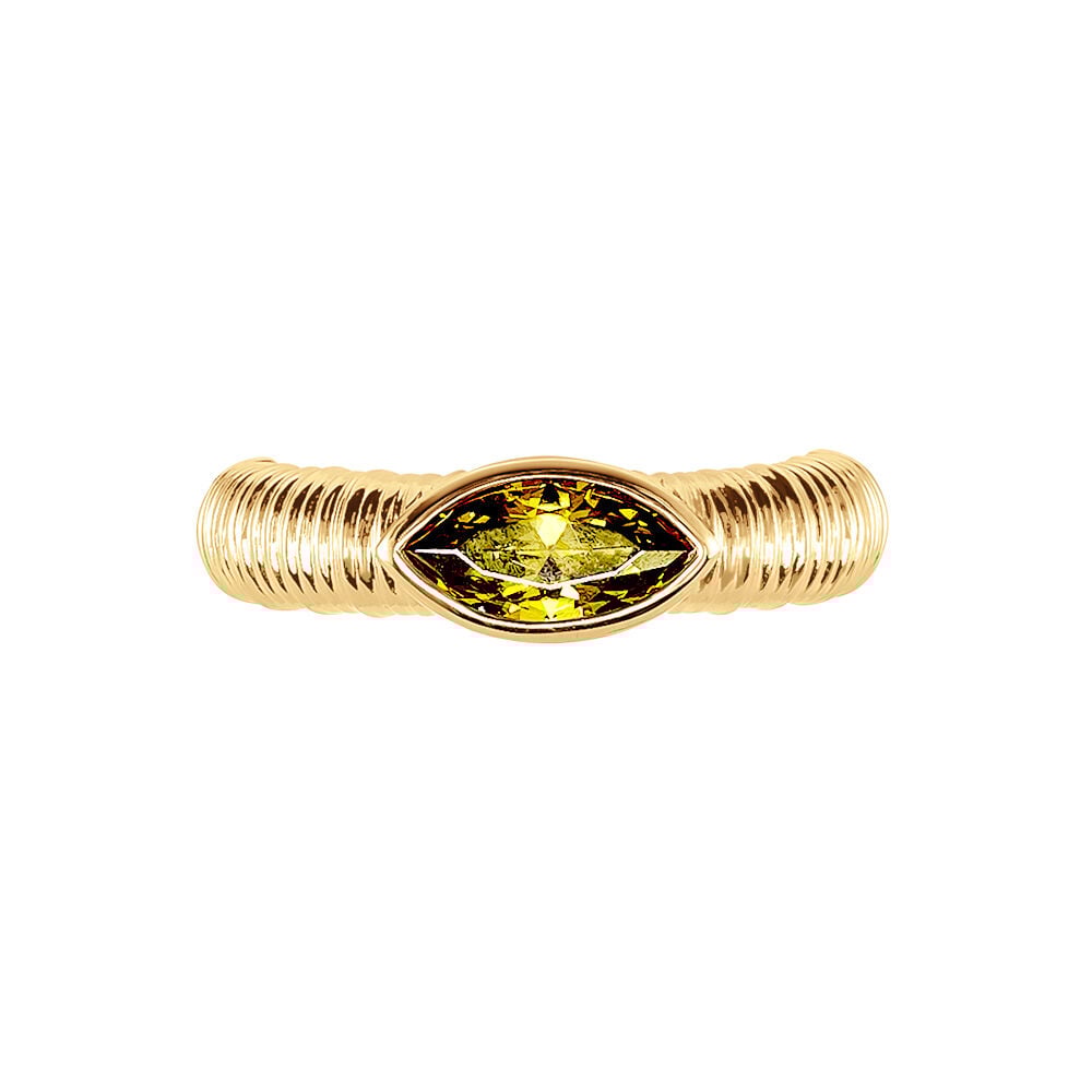 Bague Angelica Plaque Or Jaune Oxyde De Zirconium - Solitaires Femme | Marc Orian