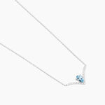 Collier Marlene Or Blanc Topaze Et Oxyde De Zirconium - Colliers avec pierres Femme | Marc Orian