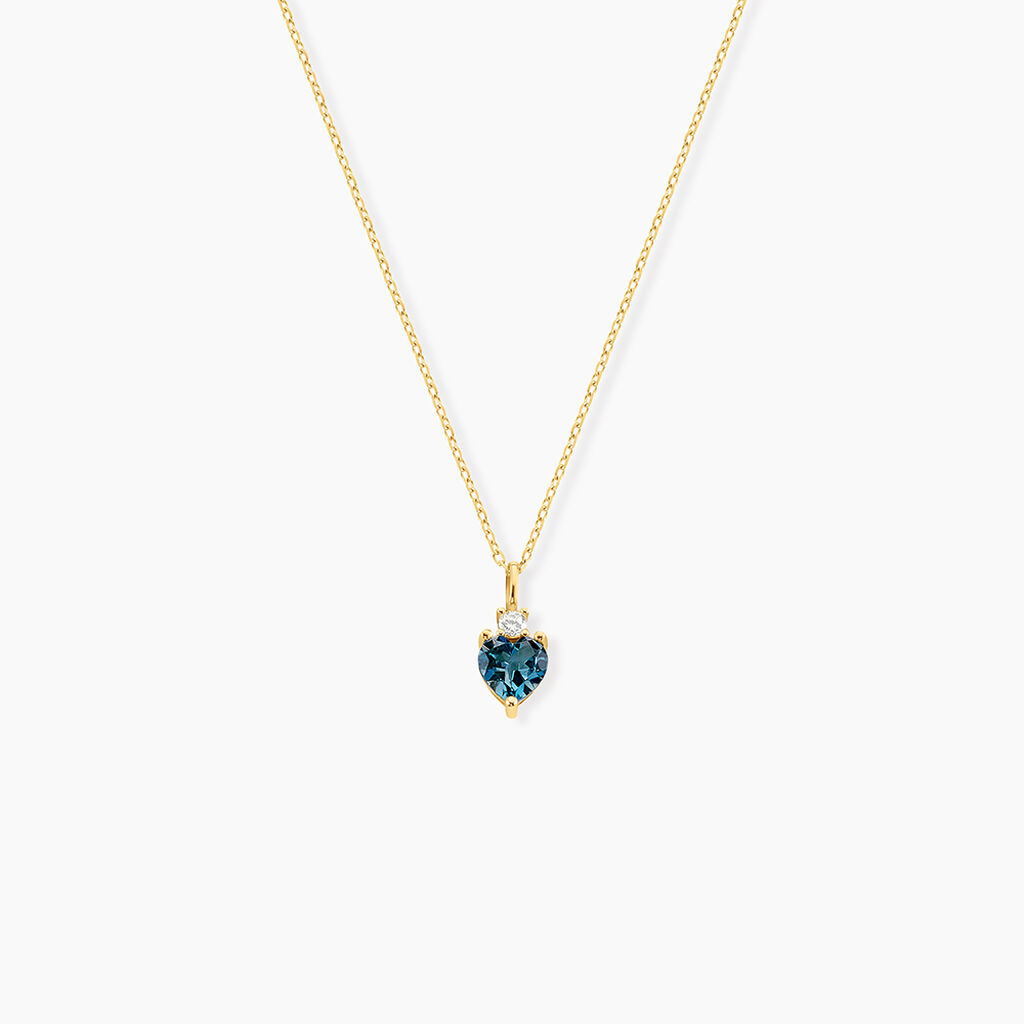 Collier Heart Or Jaune Topaze Oxyde De Zirconium - Colliers avec pierres Femme | Marc Orian