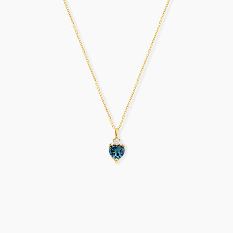 Collier Heart Or Jaune Topaze Oxyde De Zirconium - Colliers avec pierres Femme | Marc Orian