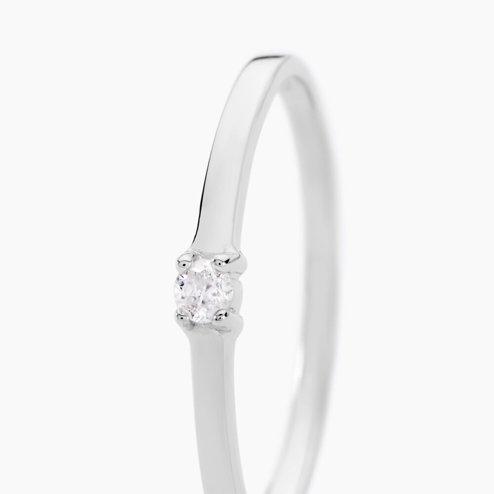 Bague Solitaire Superposition Or Blanc Diamant - Parures de mariage Femme | Marc Orian
