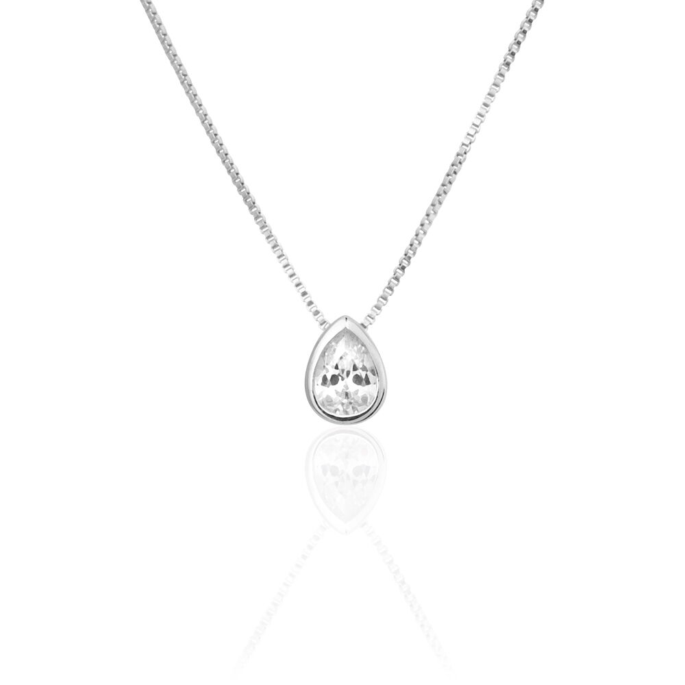 Collier Cherice Argent Blanc Oxyde De Zirconium - Colliers avec pierres Femme | Marc Orian