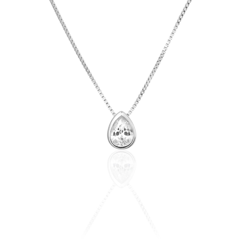 Collier Cherice Argent Blanc Oxyde De Zirconium - Colliers avec pierres Femme | Marc Orian