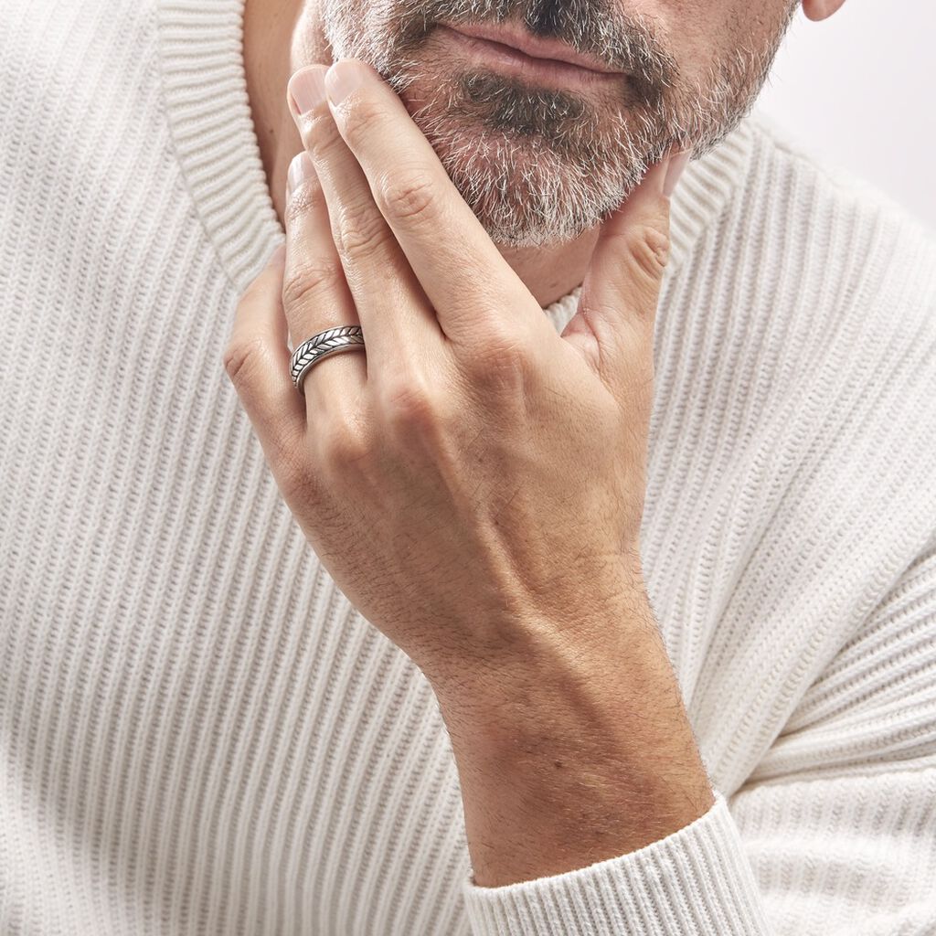 Bague Acier Blanc Gordon - Bague fantaisie Homme | Marc Orian