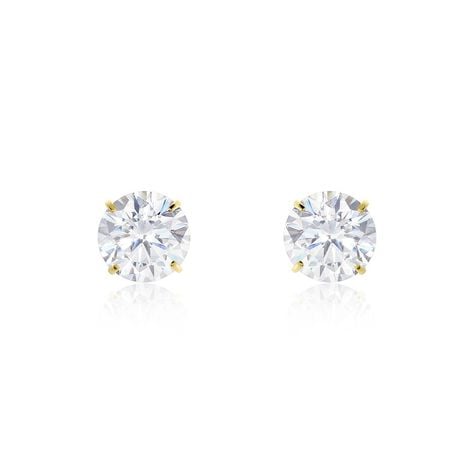 Boucles D'oreilles Puces Or Jaune Katherina Oxyde De Zirconium - Puces Femme | Marc Orian