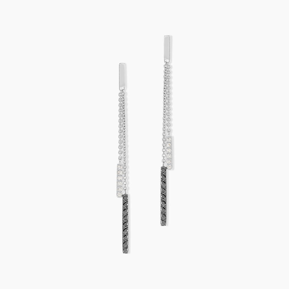 Boucles D'oreilles Pendantes Ainhoaa Or Blanc Diamant - Pendantes Femme | Marc Orian