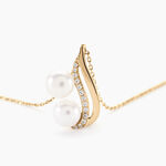 Collier Loeva Or Jaune Perle De Culture Et Oxyde De Zirconium - Colliers avec pierres Femme | Marc Orian