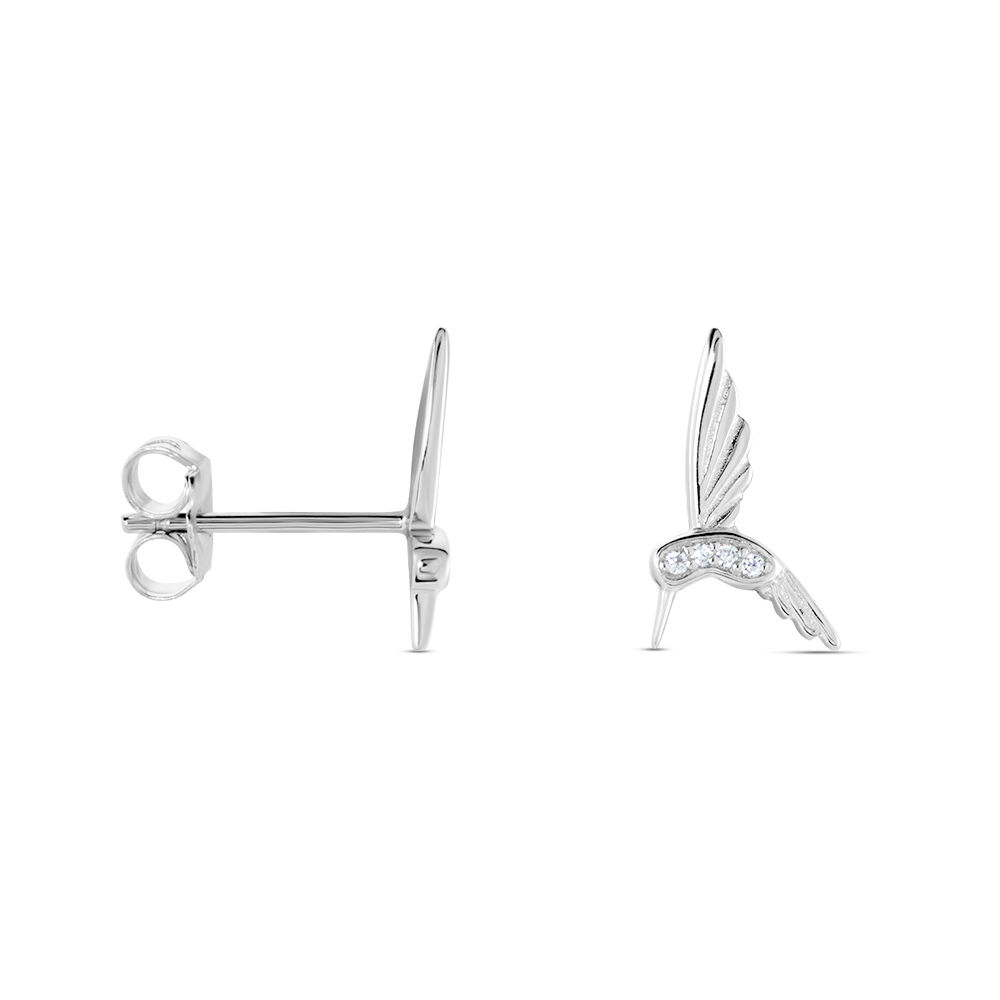 Boucles D'oreilles Puces Irysa Argent Blanc Oxyde De Zirconium - Puces Femme | Marc Orian