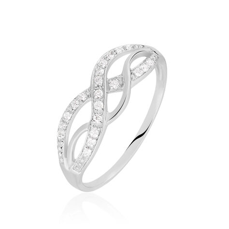 Bague Vaguelette Or Blanc Diamant - Bagues pierres précieuses Femme | Marc Orian