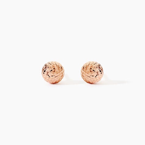 Boucles D'oreilles Puces Fidelia Boule Diamantee Or Rose - Puces Femme | Marc Orian