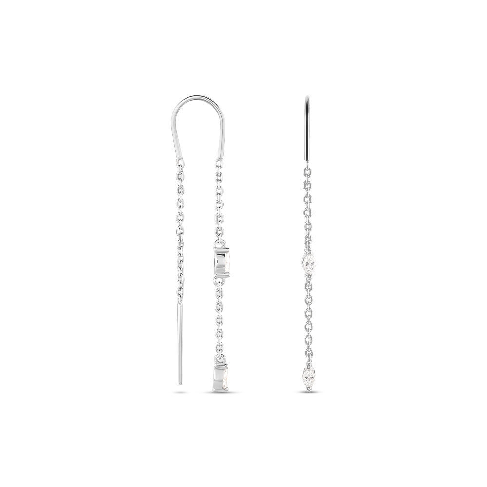 Boucles D'oreilles Pendantes Garsha Argent Blanc Oxyde De Zirconium - Pendantes Femme | Marc Orian