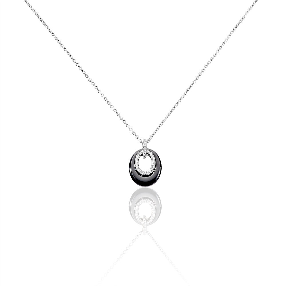 Collier Suhayla Argent Blanc Céramique Et Oxyde De Zirconium - Colliers avec pierres Femme | Marc Orian