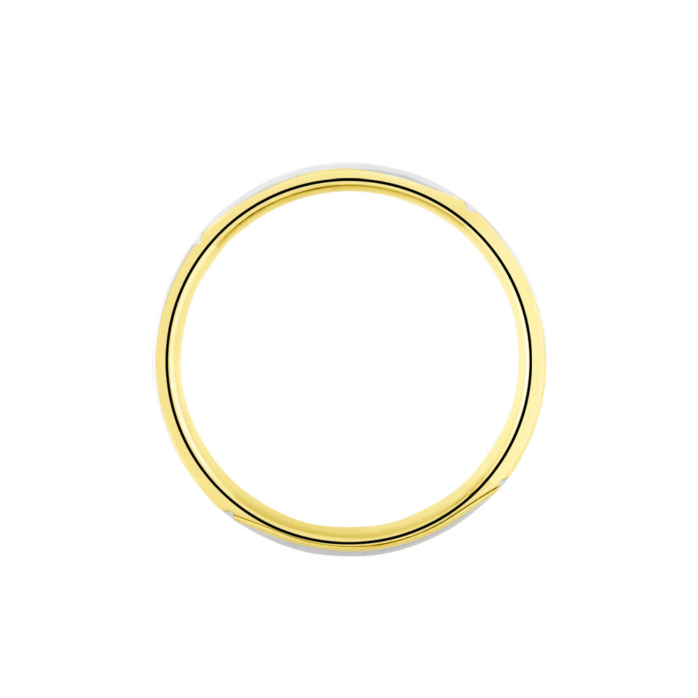 Alliance Aliyaah Ruban Plat Or Bicolore - Alliances personnalis&eacute;es Famille | Marc Orian