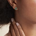 Boucles D'oreilles Puces Florica Or Jaune Malachite - Puces Femme | Marc Orian