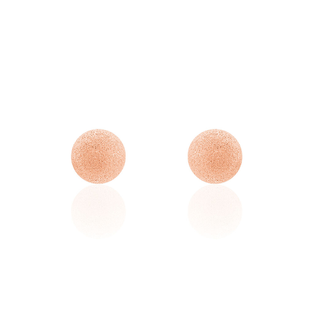 Boucles D'oreilles Puces Fidelia Boule Sablee Or Rose - Puces Femme | Marc Orian