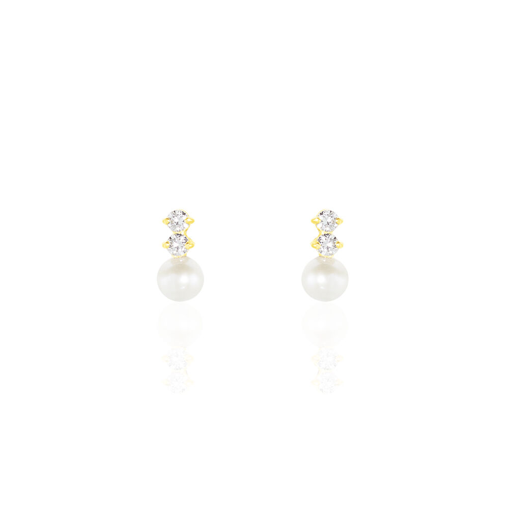 Boucles D'oreilles Pendantes Taima Or Jaune Perle De Culture - Pendantes Femme | Marc Orian