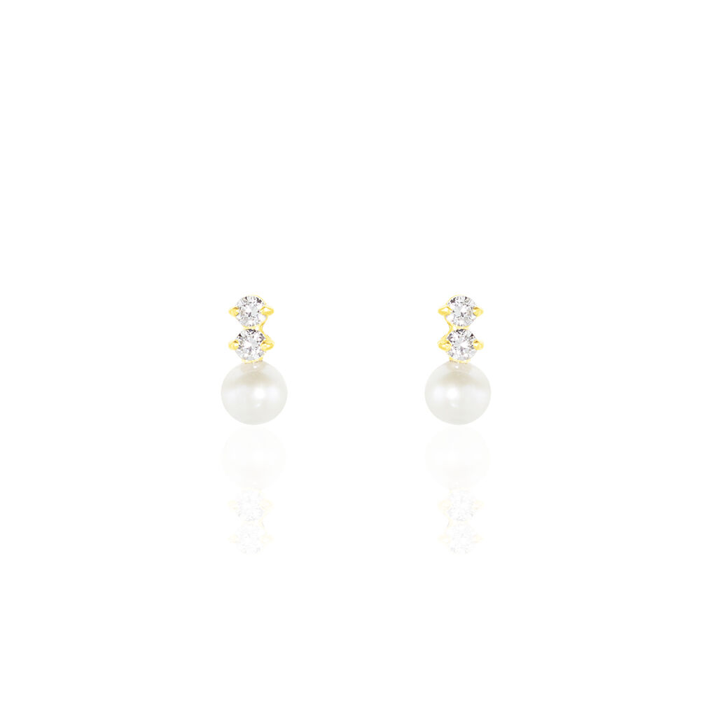 Boucles D'oreilles Pendantes Taima Or Jaune Perle De Culture - Pendantes Femme | Marc Orian