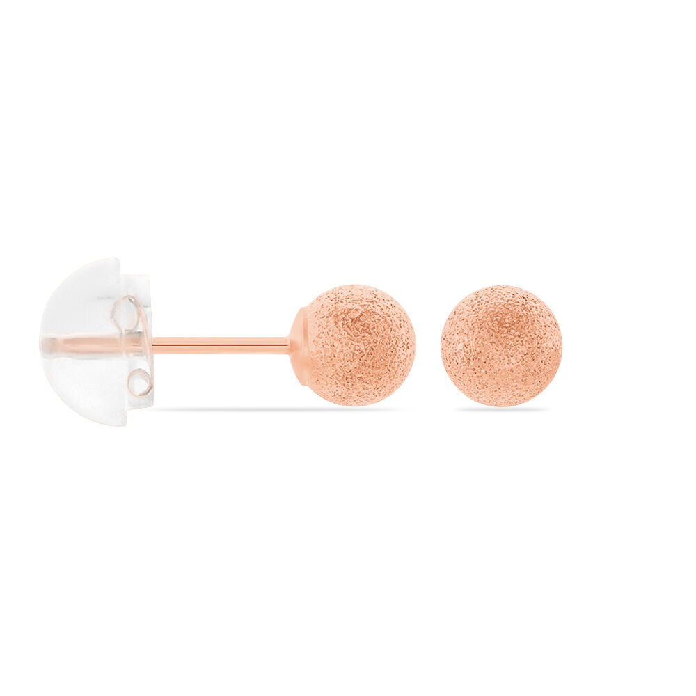 Boucles D'oreilles Puces Fidelia Boule Sablee Or Rose - Puces Femme | Marc Orian