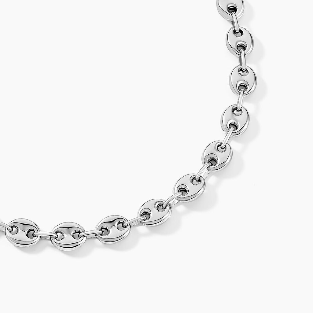 Collier Carrus Maille Grain De Cafe Argent Blanc - Chaines Homme | Marc Orian