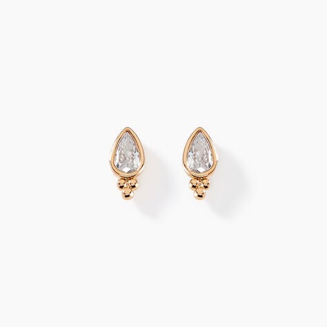 Boucles D'oreilles Puces Marika Plaqué Or Doré Oxyde De Zirconium - Puces Femme | Marc Orian