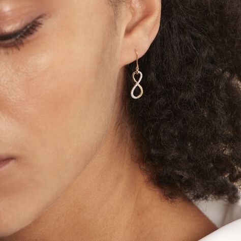 Boucles D'oreilles Pendantes Infino Or Jaune Diamant - Boucles d'oreilles Pendantes Femme | Marc Orian