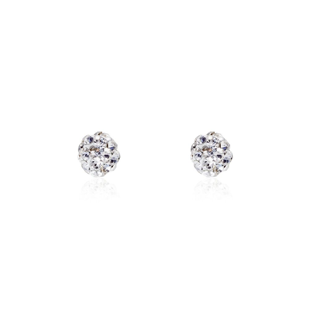 Boucles D'oreilles Puces Fidelia Boule Or Jaune Boules Cristal - Puces Femme | Marc Orian