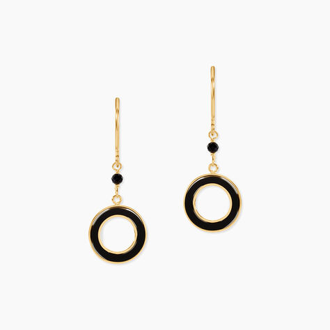 Boucles D'oreilles Pendantes L'incessante Or Jaune Onyx Spinelle - Pendantes Femme | Marc Orian