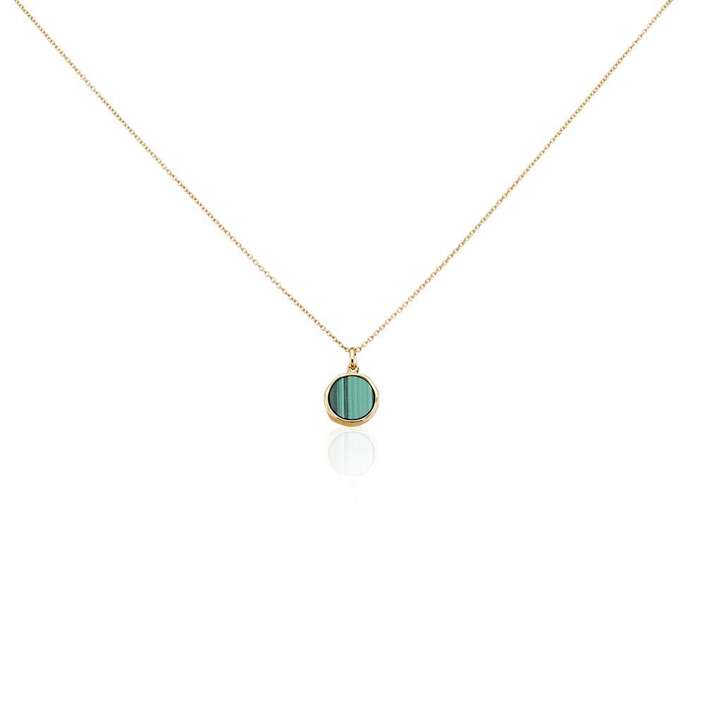 Collier Plaqu&eacute; Or Neassa Malachite - Colliers avec pierres Femme | Marc Orian