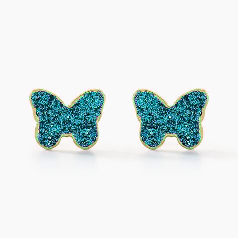Boucles D'oreilles Puces Solena Papillon Or Jaune - Puces Enfant | Marc Orian