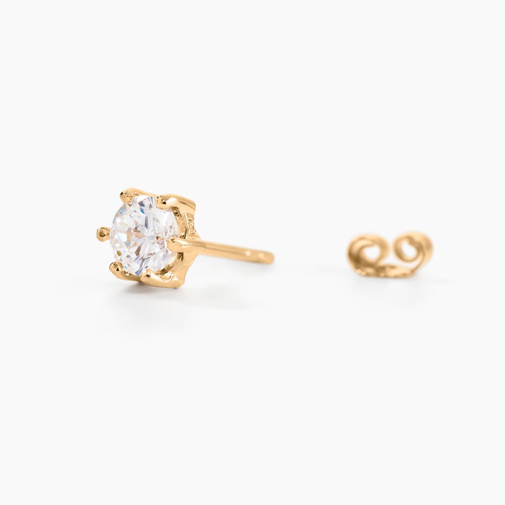 Boucles D'oreilles Puces Yl&eacute;na Plaqu&eacute; Or Jaune Oxyde De Zirconium - Puces Femme | Marc Orian