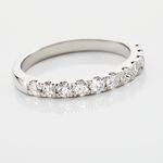 Demi Alliance Pristina Or Blanc Diamant Synth&eacute;tique - Alliances avec pierres Femme | Marc Orian