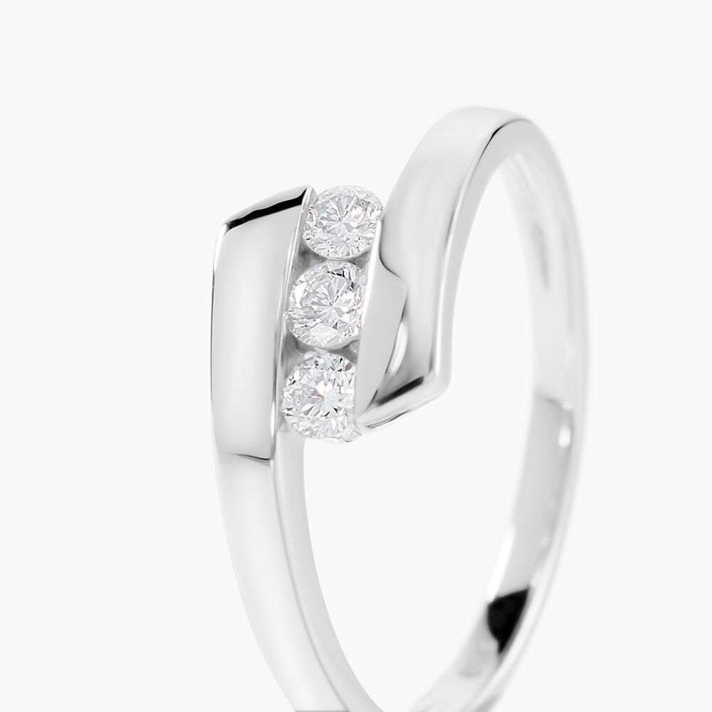 Bague Trilogie Or Blanc Diamant - Bagues fian&ccedil;ailles Femme | Marc Orian