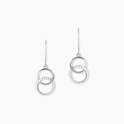 Boucles D'oreilles Pendantes Isabel Argent Blanc Oxyde De Zirconium - Pendantes Femme | Marc Orian
