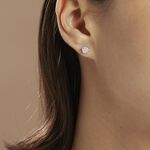 Boucles D'oreilles Puces Charlene Or Blanc Diamant Synthetique - Puces Femme | Marc Orian