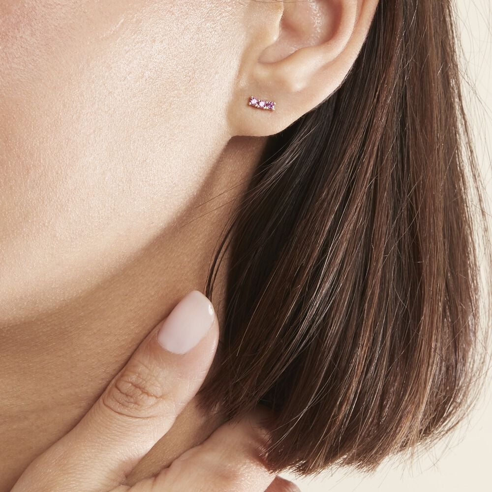 Boucles D'oreilles Puces Plaqué Or Jaune Alodia Oxydes De Zirconium - Puces Femme | Marc Orian