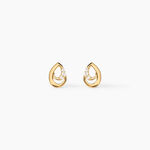 Boucles D'oreilles Puces Helie Goutte Or Jaune Oxyde De Zirconium - Puces Femme | Marc Orian