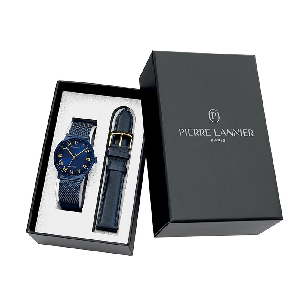 Coffret De Montre Pierre Lannier Lannier Interval Bleu - Montres &eacute;tanches Homme | Marc Orian