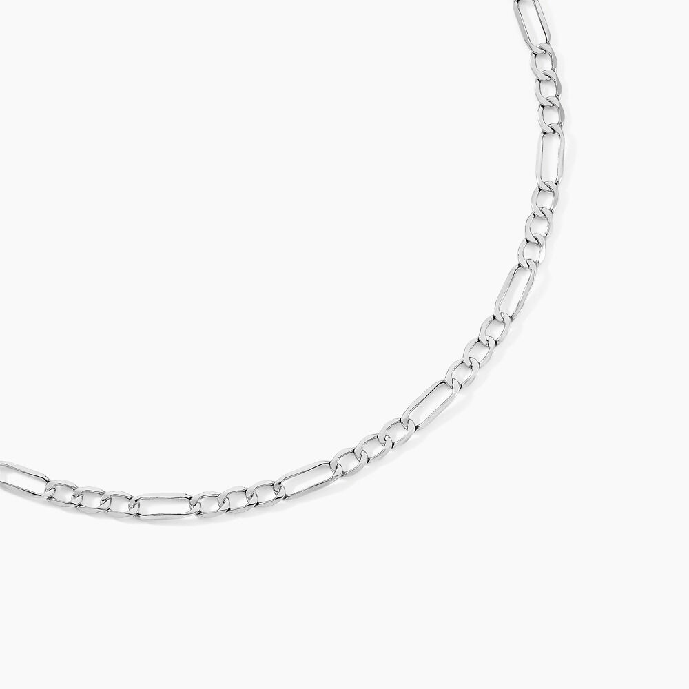 Collier Or Blanc Maille Alternée 1/3 - Chaines Homme | Marc Orian