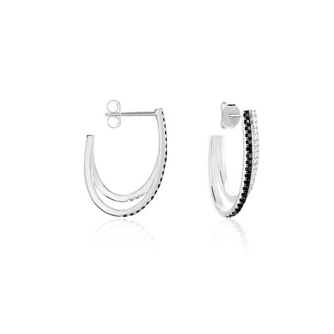 Créoles Yana Argent Bicolore Oxyde De Zirconium - Créoles Femme | Marc Orian