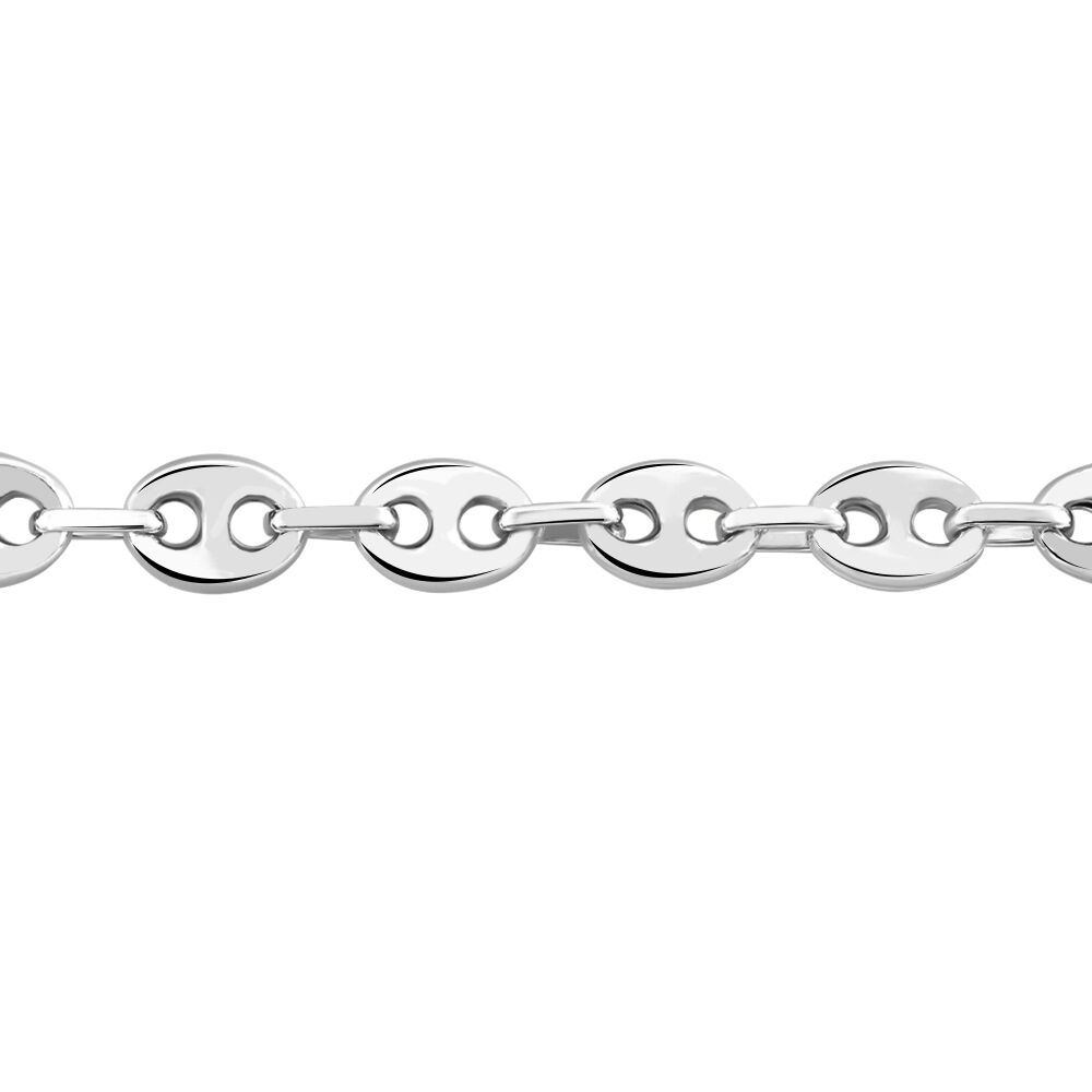 Bracelet Carrus Maille Grain De Cafe Argent Blanc - Bracelets mailles Homme | Marc Orian