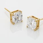 Boucles D'oreilles Puces Doreen Carre Or Jaune Oxyde De Zirconium - Puces Femme | Marc Orian