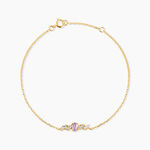 Bracelet Celeste Or Jaune Am&eacute;thyste Oxyde De Zirconium - Bracelets cha&icirc;nes Femme | Marc Orian
