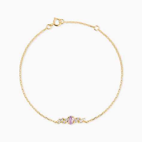 Bracelet Celeste Or Jaune Am&eacute;thyste Oxyde De Zirconium - Bracelets cha&icirc;nes Femme | Marc Orian