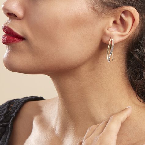 Créoles Domitilla Or Jaune Strass - Boucles d'oreilles Créoles Femme | Marc Orian