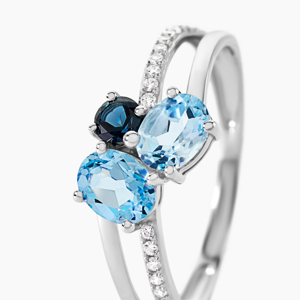 Bague Lilia Or Blanc Topaze - Bagues pierres fines Femme | Marc Orian