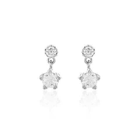 Boucles D'oreilles Puces Tibby Argent Blanc Oxyde De Zirconium - Puces Femme | Marc Orian