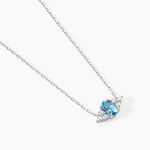 Collier Diapre Or Blanc Topaze Oxyde De Zirconium - Colliers avec pierres Femme | Marc Orian