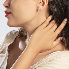 Bijoux D'oreilles Katie Argent Blanc - Boucles d'oreilles Ear cuffs Femme | Marc Orian