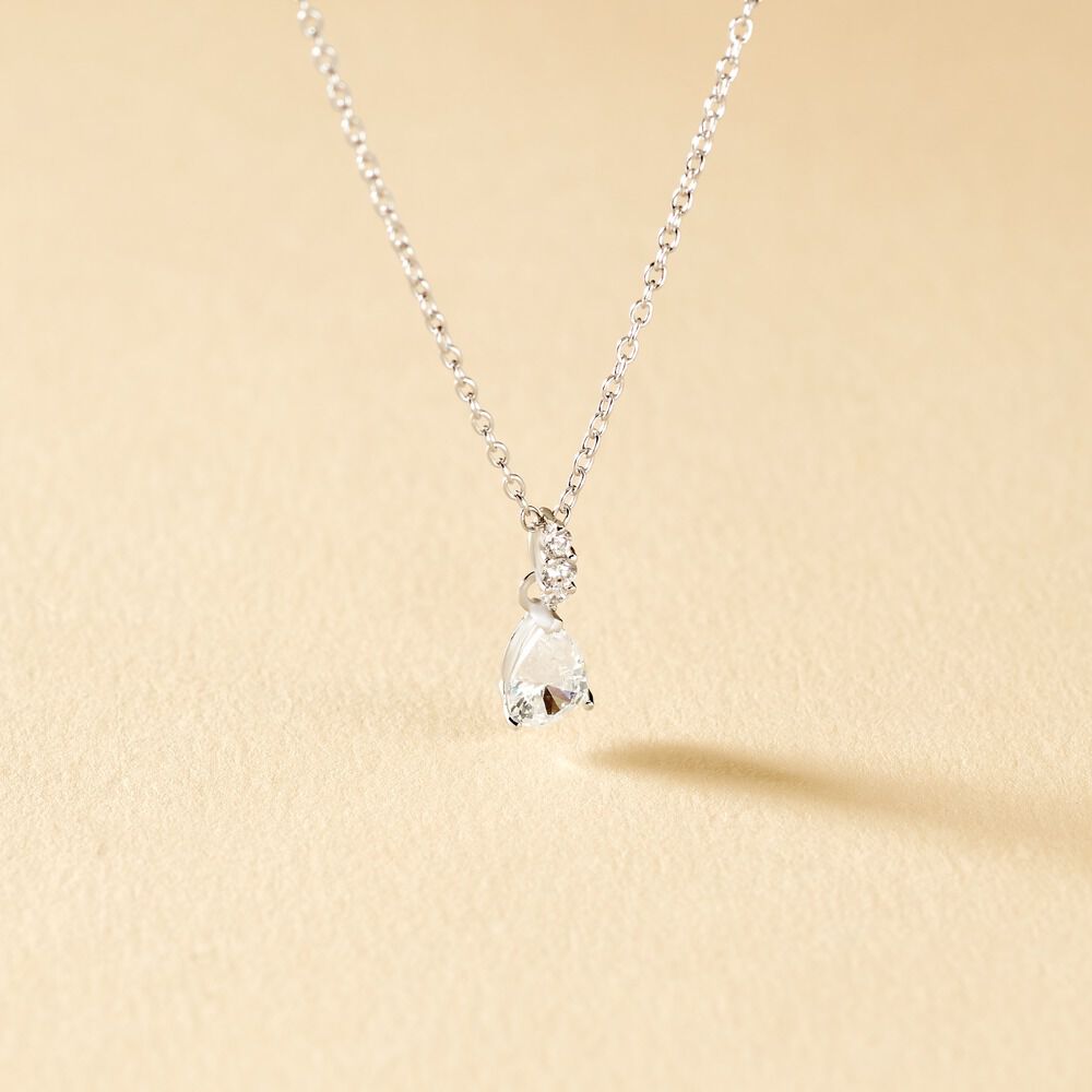 Collier Marie-helena Argent Blanc Oxyde De Zirconium - Colliers avec pierres Femme | Marc Orian